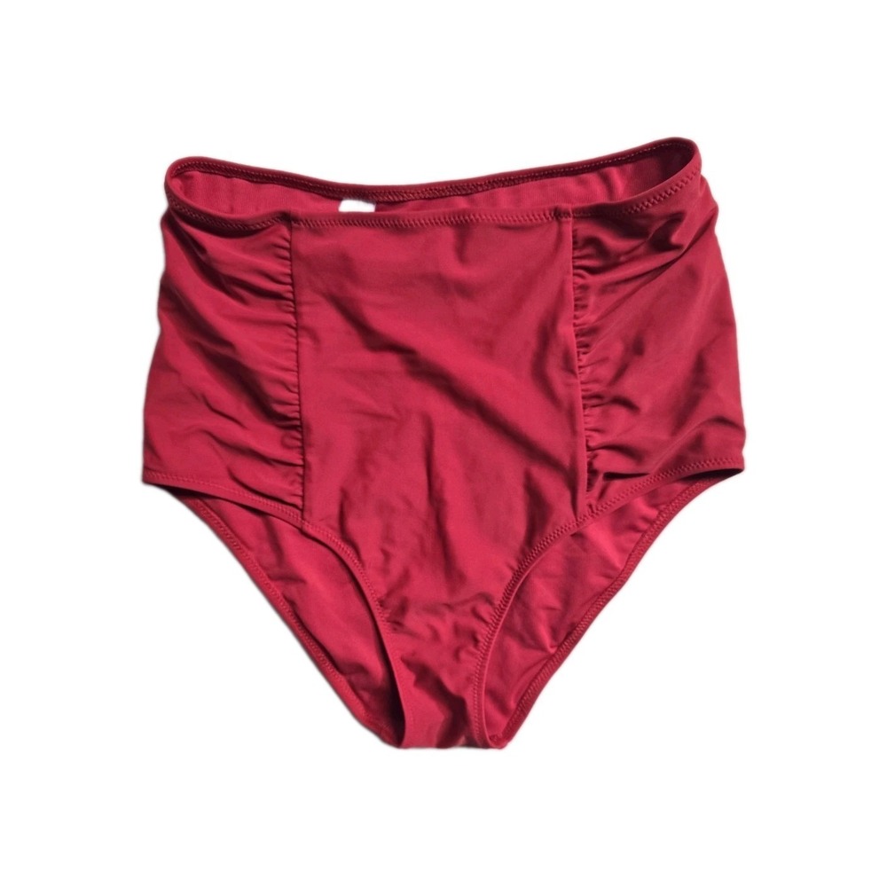 Aerie High Waisted Full Coverage Swim Set 2 Pieces Women Small Red - Picture 2 of 5